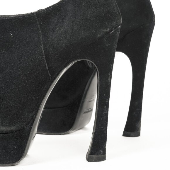 Yves Saint Laurent Palais Black Suede Platform Booties - Picture 8 of 10